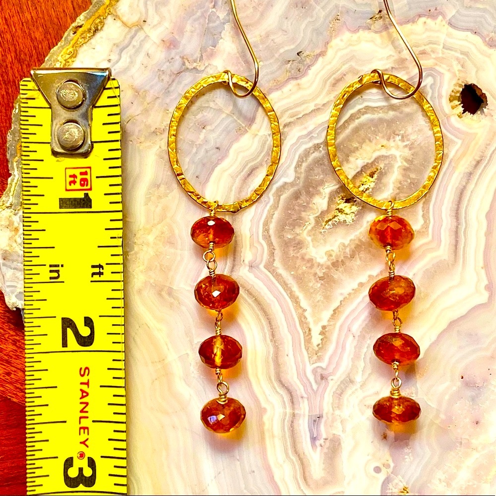 NWOT Artisan Genuine Amber Hoop Earrings - Picture 12 of 15